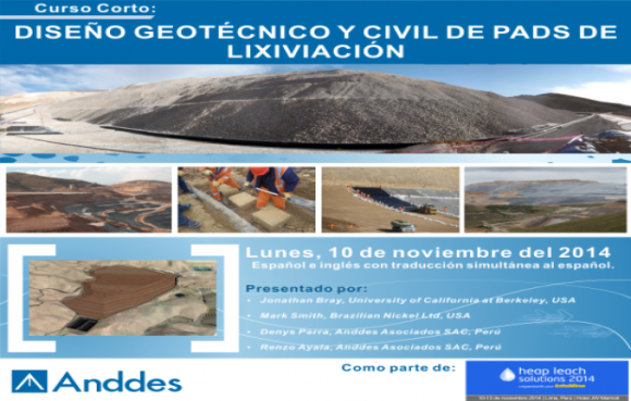 Short course “Geotechnical and civil design of leaching pads”